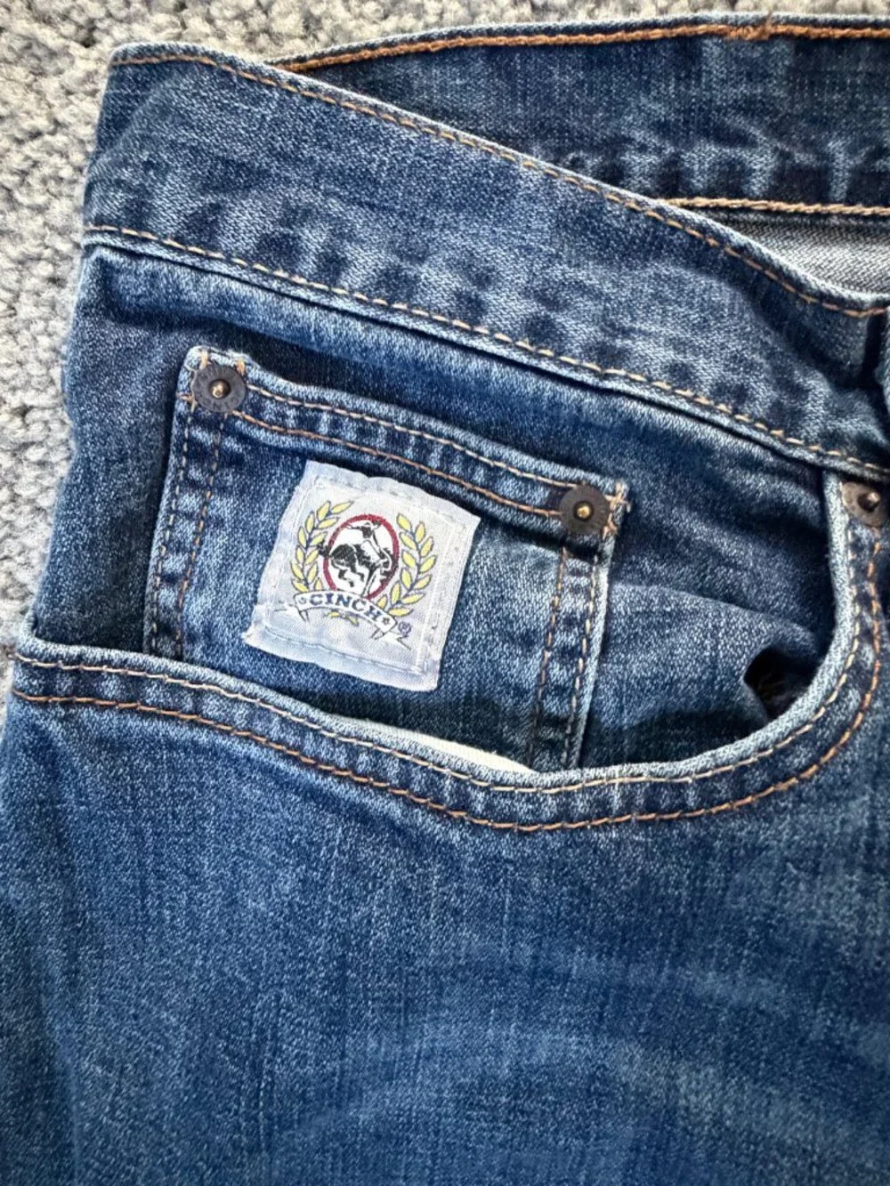 Cinch Silver Label Straight Leg Jeans 38x32 Dark Stone Wash Cotton- VERY Good UC